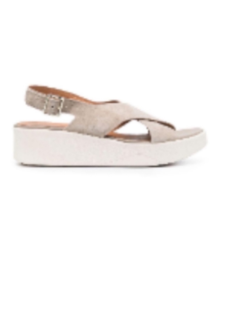 Geox Neutral Taupe Crossband Platform Slingback Sandal